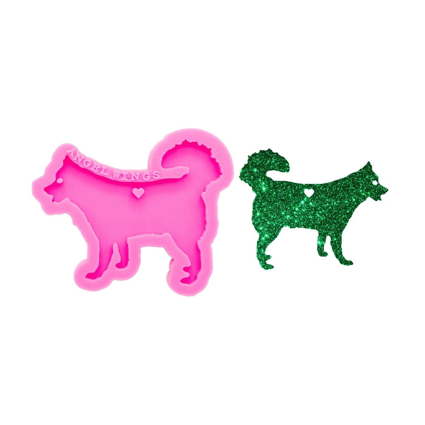 Akita Dog Keychain Silicone Mould, Epoxy Resin Pendant Mold, Dog Mold, Craft Mold, Polymer Clay Jewellery Mold, Shiny Keychain Mold