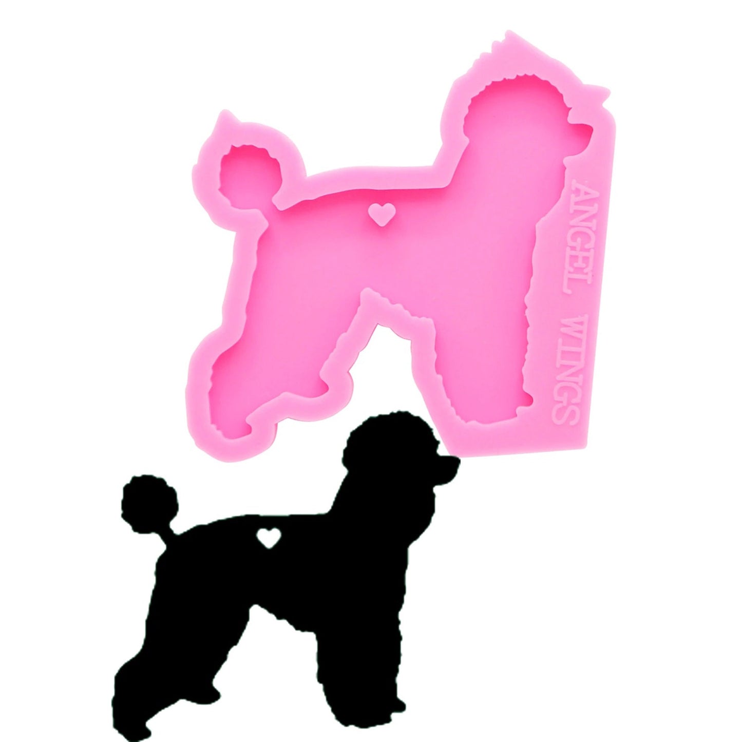 Poodle Dog Keychain Silicone Mould, Epoxy Resin Pendant Mold, Dog Mold, Animal Craft Mold, Polymer Clay Mold, Shiny Keychain Mold