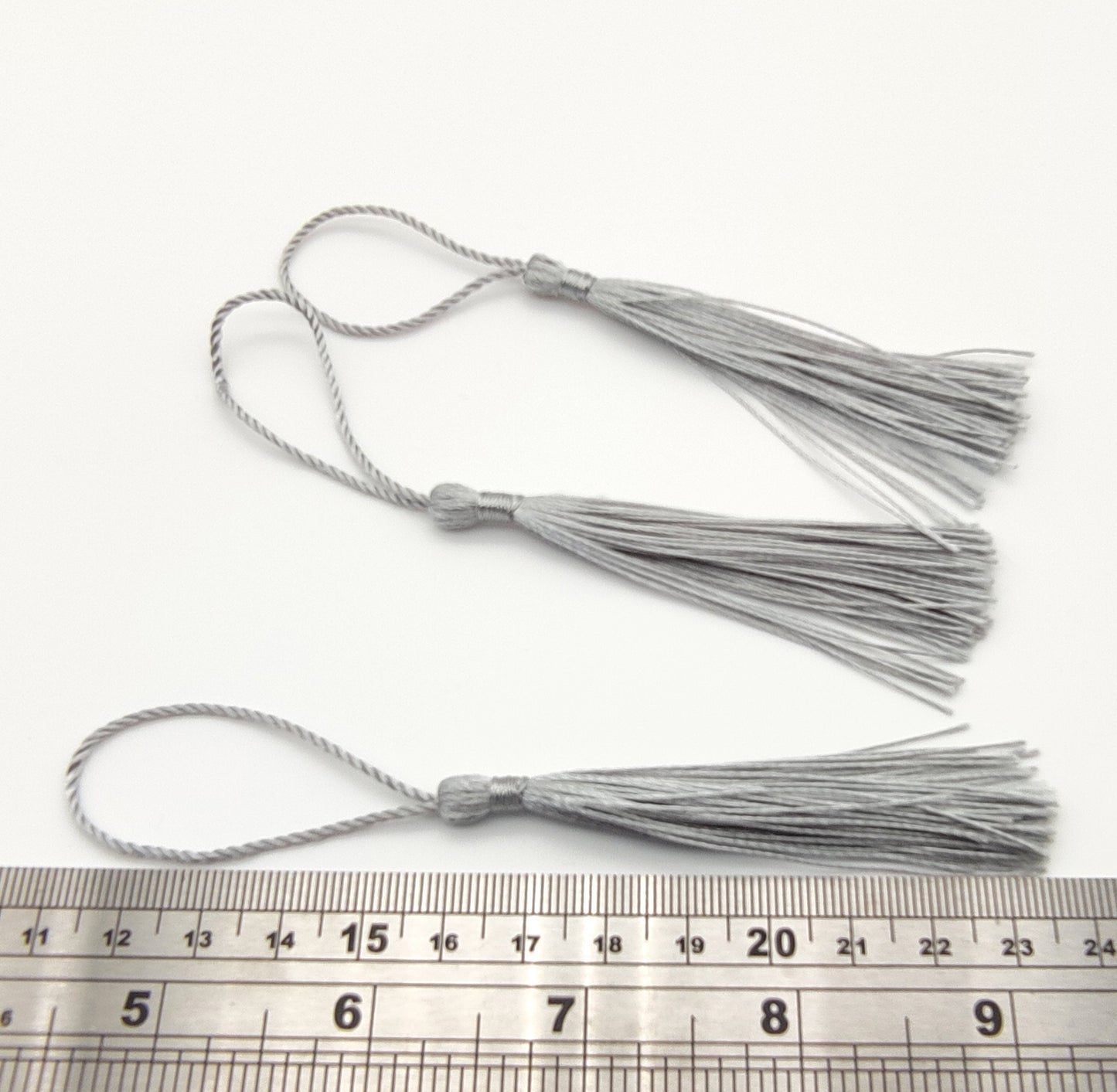 10 pcs Grey Bookmark Tassels, Silky Craft Tassels, Decorative Tassel Sewing, Tassle for Resin Bookmarks