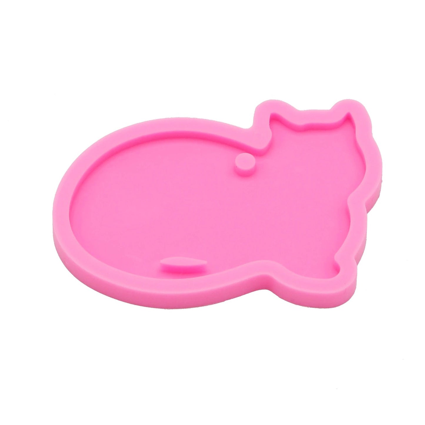 Cat Keychain Silicone Mould, Epoxy Resin Pendant Mold, Cat Mold, Animal Mold, Kitten Polymer Clay Jewellery Mold, Shiny Keychain Mold