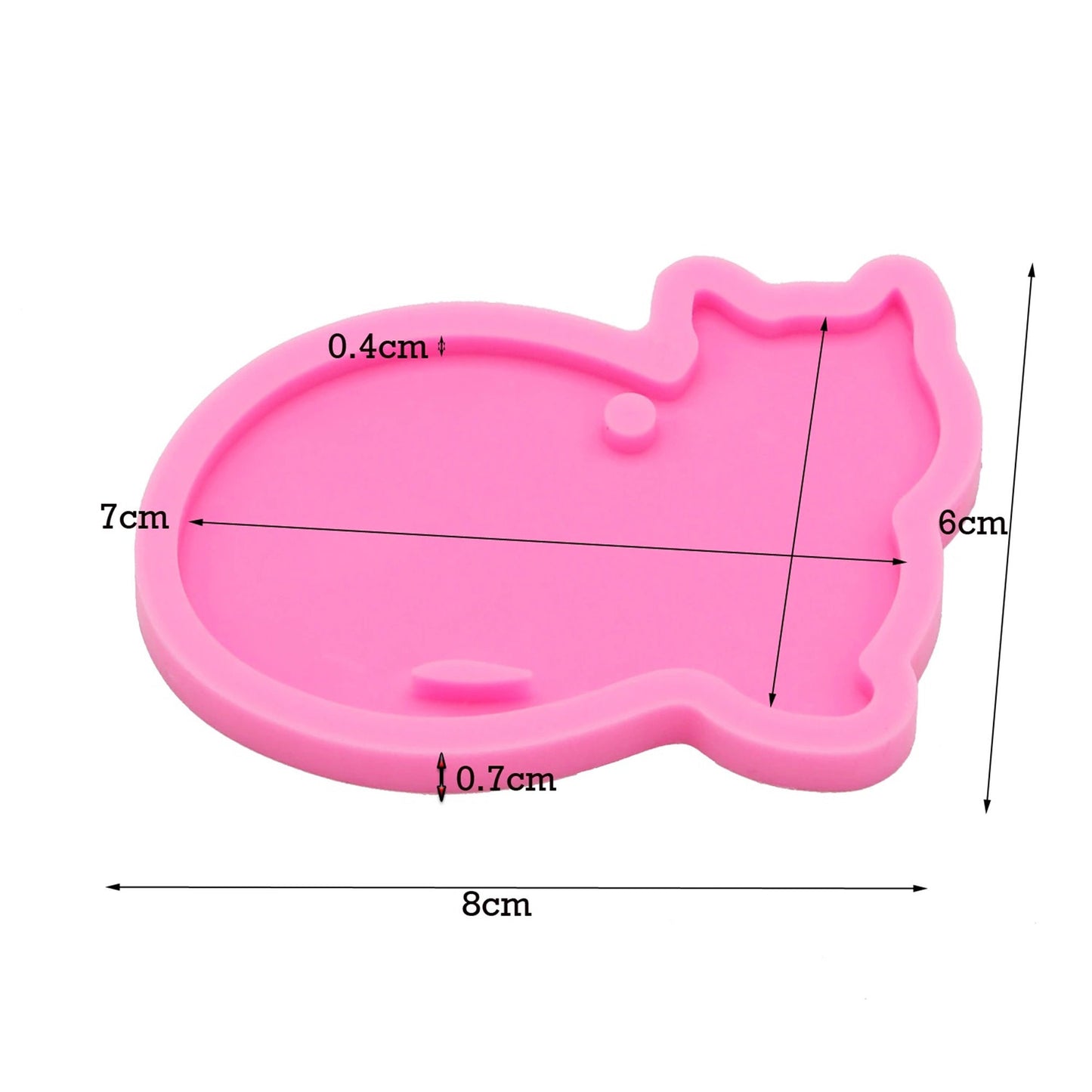 Cat Keychain Silicone Mould, Epoxy Resin Pendant Mold, Cat Mold, Animal Mold, Kitten Polymer Clay Jewellery Mold, Shiny Keychain Mold