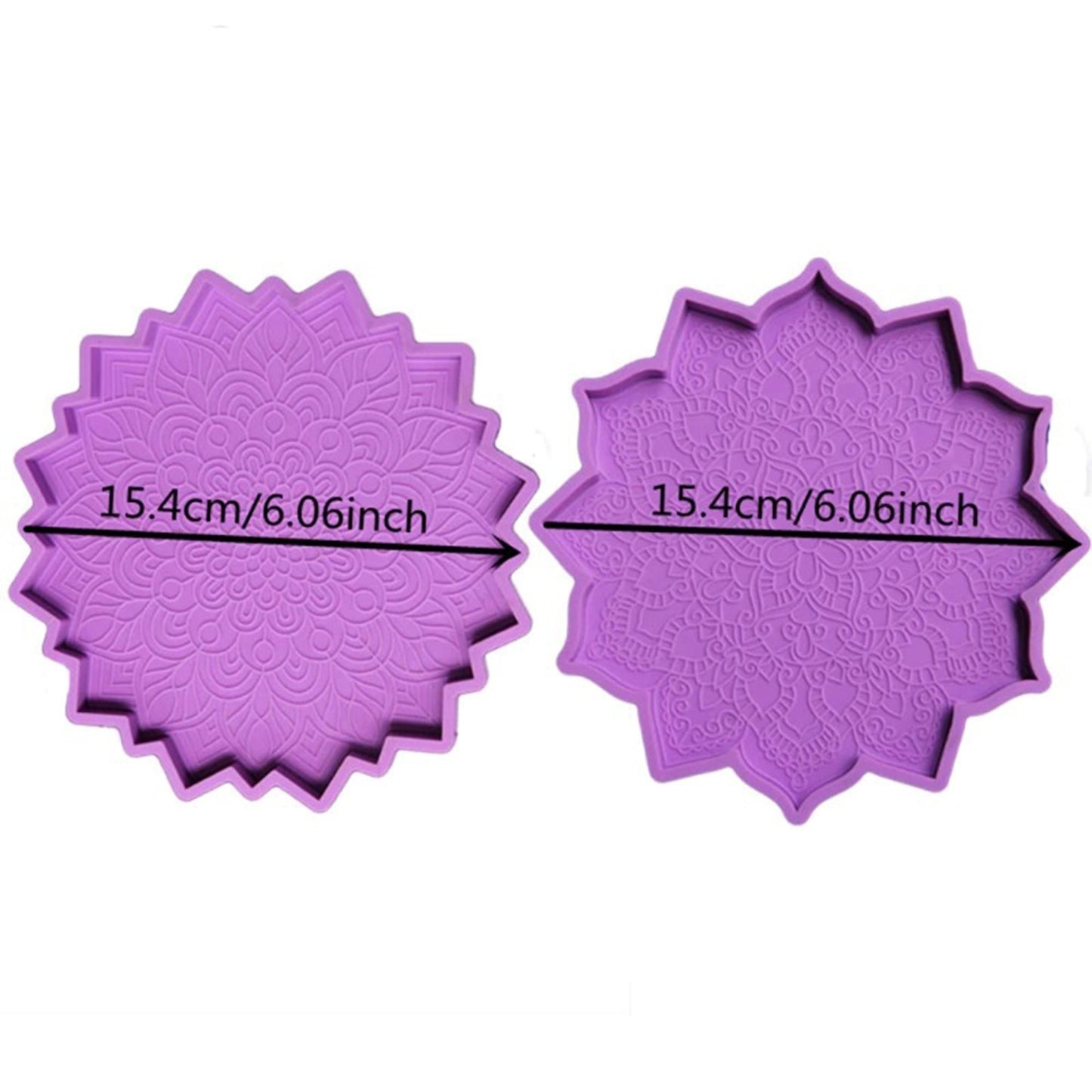 Mandala Coaster Silicone Mould Set with 2 Moulds, Epoxy Resin Mandala Coaster Mold, Mandala Silicone Resin Mould, Resin Supplies