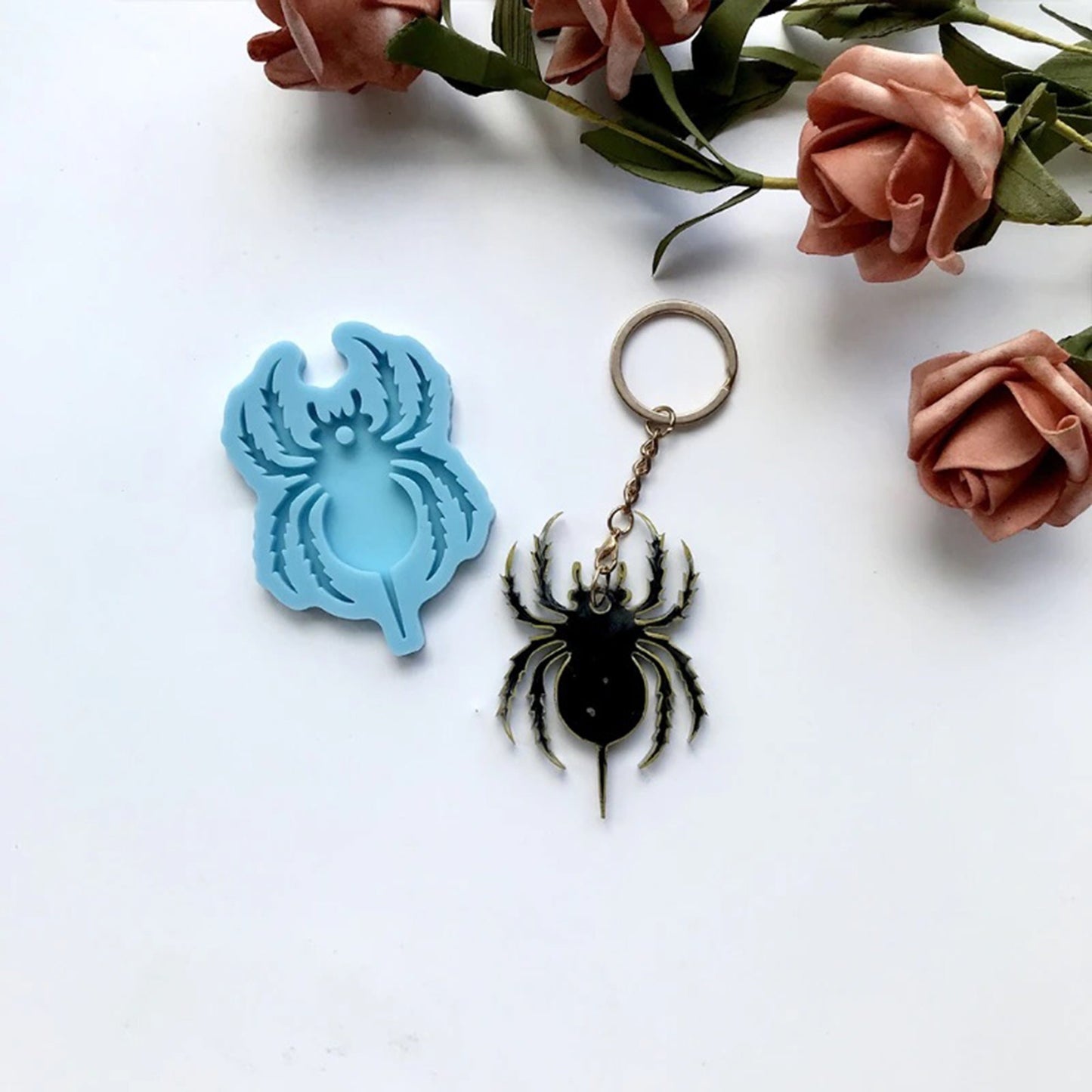 Spider Keychain Silicone Mould, Halloween Spider Mold, Black Widow Mould, Halloween Silicone Mold Keychain, Resin Mold, Resin Supplies
