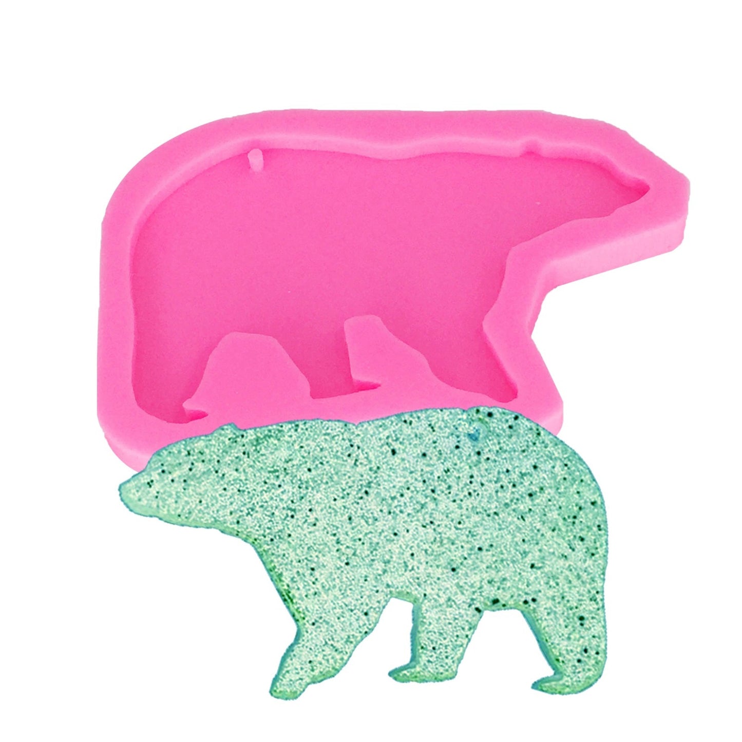 Polar Bear Keychain Silicone Mould, Epoxy Resin Pendant Mold, Polar Bear Mold, Animal Craft Mold, Polymer Clay Mold, Shiny Keychain Mold