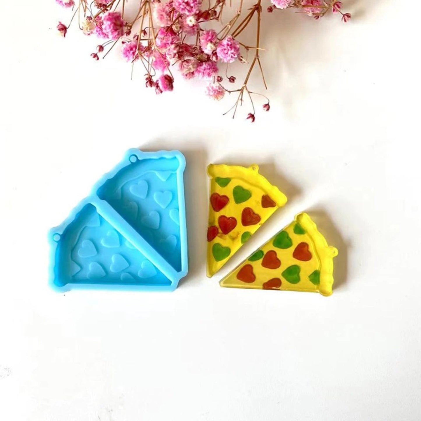 Pizza Earrings Silicone Mould, Pizza Slices Epoxy Resin Pendant Mold, Cute Pizza Earrings Mould, Food Charm DIY Craft Molds