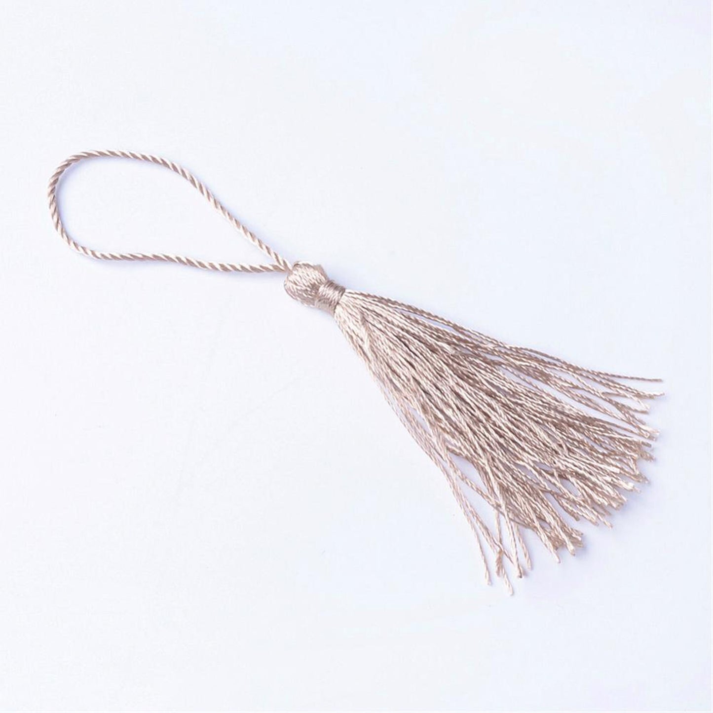 10 pcs Light taupe Bookmark Tassels, Silky Craft Tassels, Decorative Tassel Sewing, Tassle for Resin Bookmarks