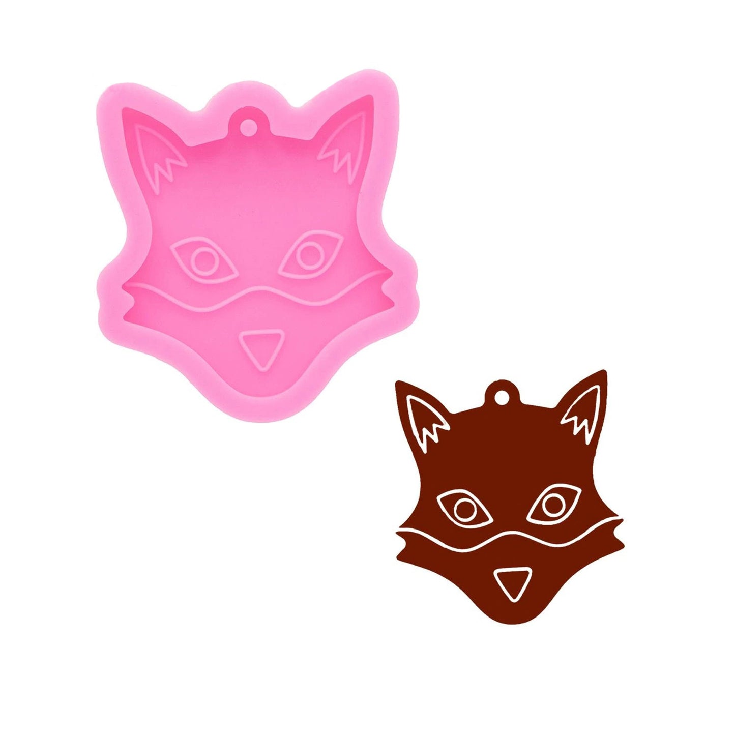 Small Fox Head Keychain Silicone Mould, Fox Face Epoxy Resin Pendant Mold, Craft Mold, Fox Pendant Mold, Pug DIY Mold, Resin Supplies