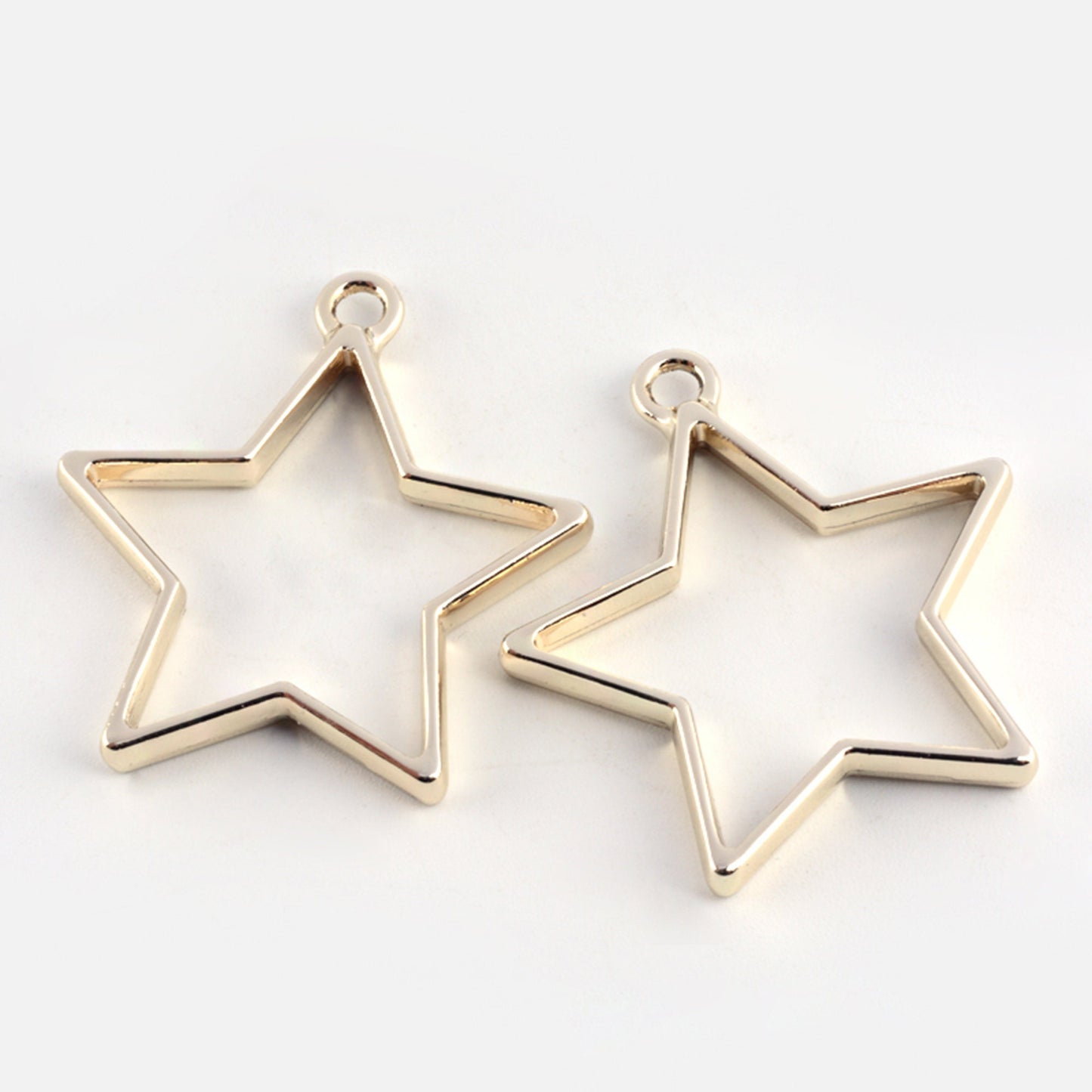 10 pcs Open Back Gold Star Resin Bezel Jewellery pendant, UV resin pendant bezel