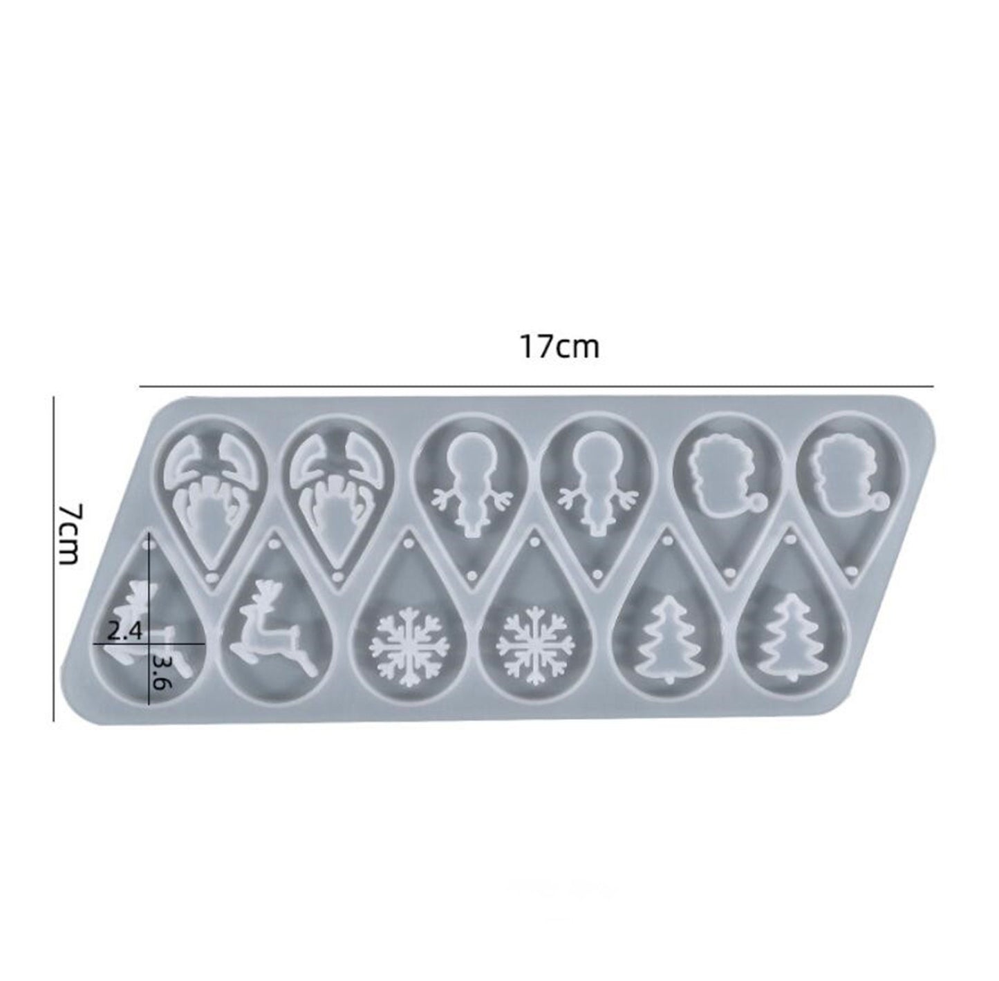 Christmas Earrings Silicone Mould, Snowflake Pendant Mold, Christmas Tree Earring Mold, Snowman Jewellery Polymer Clay Tool, DIY Molds