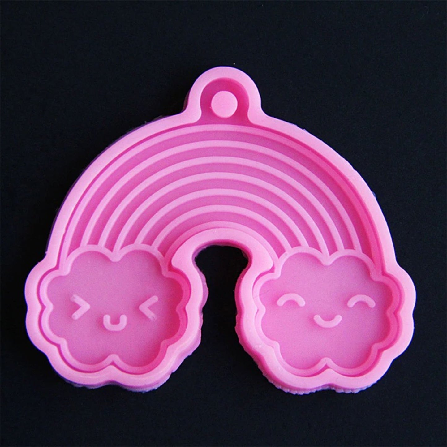 Rainbow Keychain Silicone Mould, Cute Rainbow Epoxy Resin Pendant Mold, Kawaii Rainbow Keyring Mould, Rainbow Charm DIY Craft Molds