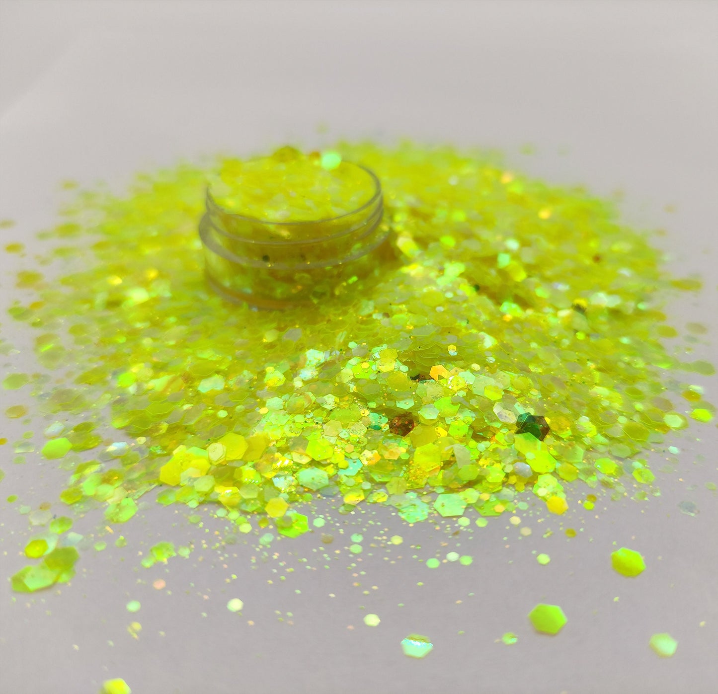 Bright Yellow Translucent Glitter Mix, Iridescent Neon Yellow Glitter Mix, Resin Supplies, Nail Art Glitter, Craft Supplies, Slime Supplies