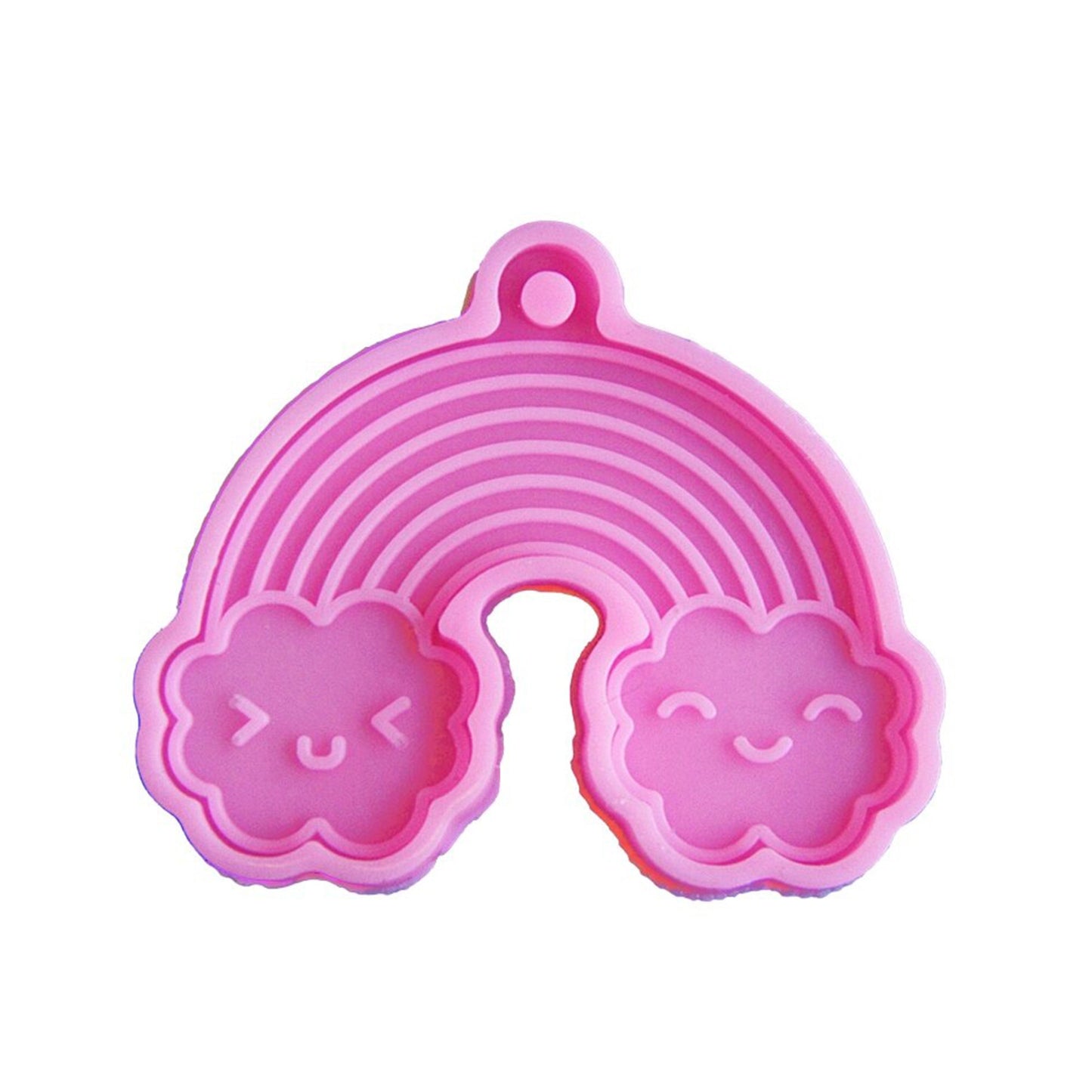 Rainbow Keychain Silicone Mould, Cute Rainbow Epoxy Resin Pendant Mold, Kawaii Rainbow Keyring Mould, Rainbow Charm DIY Craft Molds