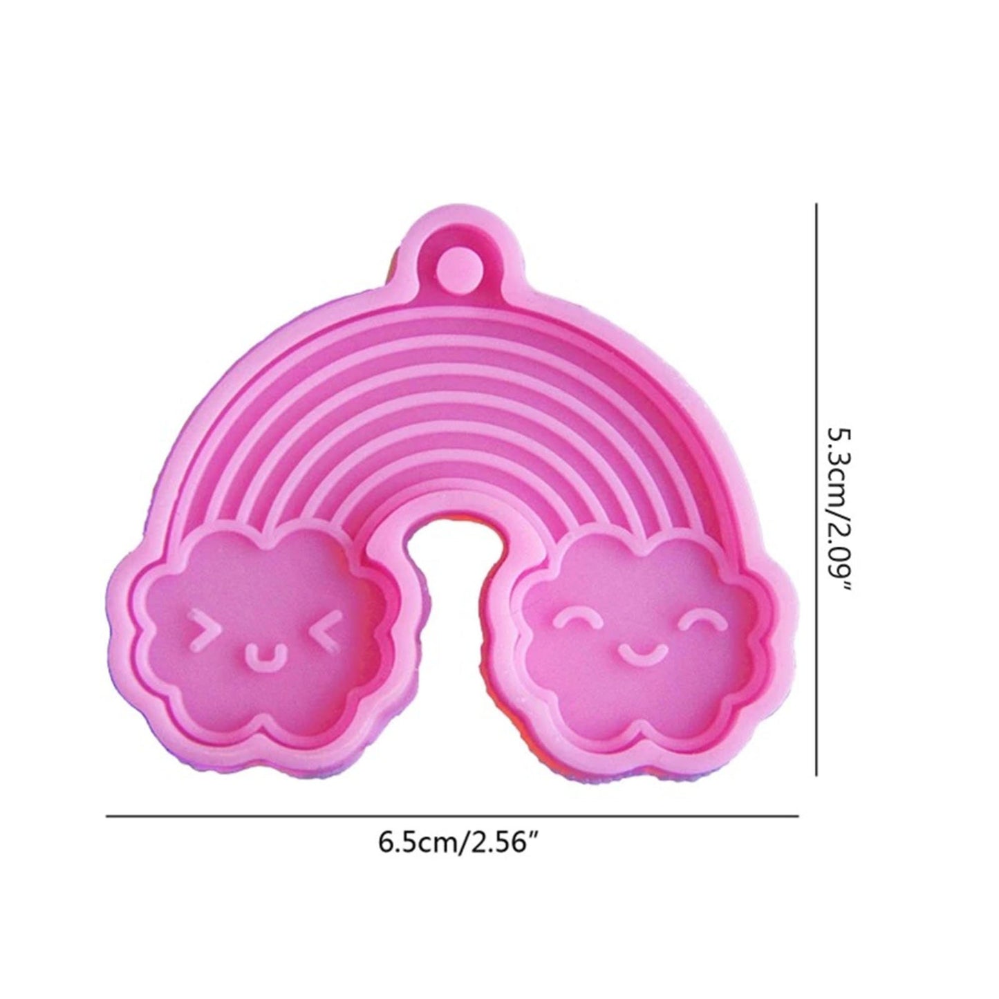 Rainbow Keychain Silicone Mould, Cute Rainbow Epoxy Resin Pendant Mold, Kawaii Rainbow Keyring Mould, Rainbow Charm DIY Craft Molds