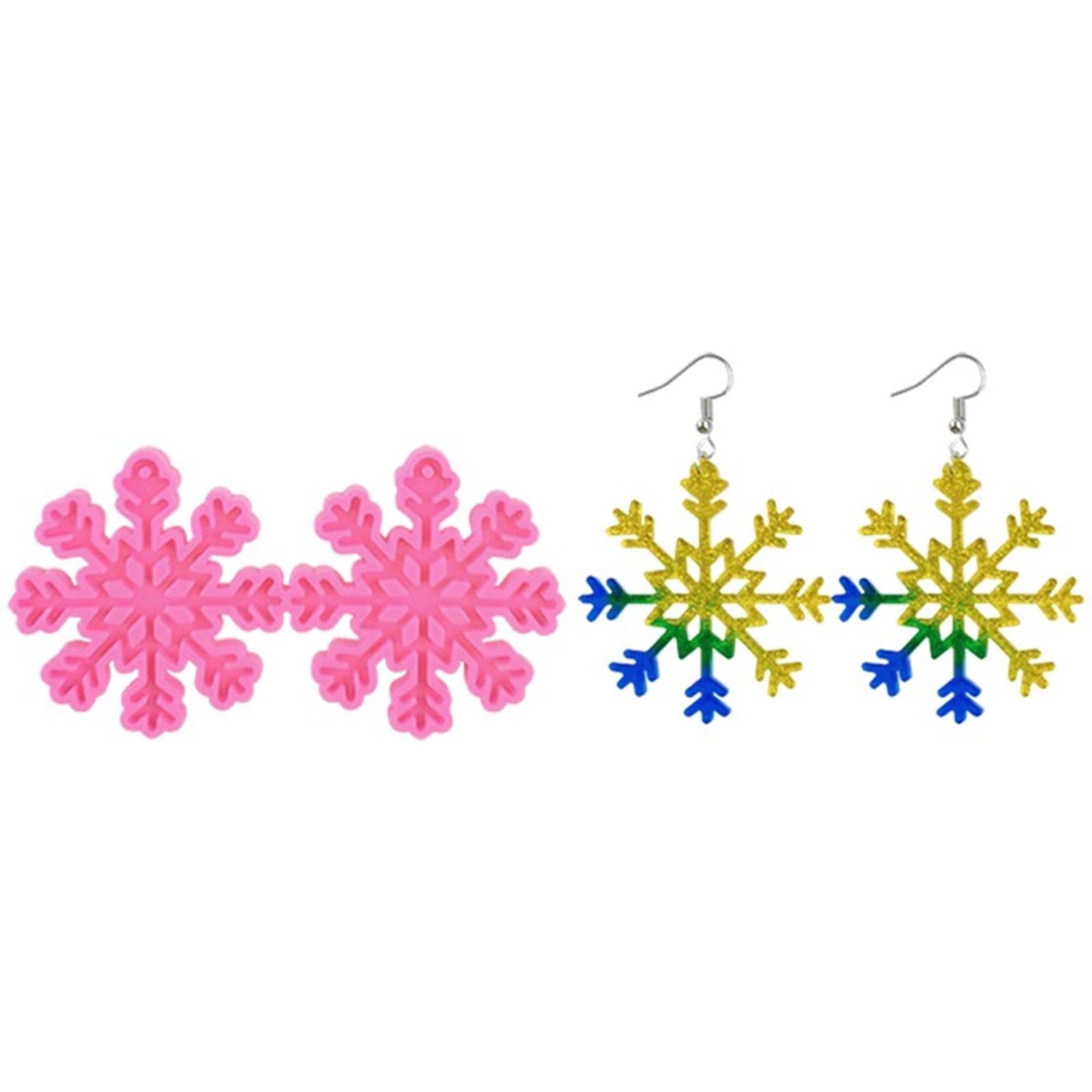 Snowflake Earring Silicone Mold, Snowflake Epoxy Resin Earring Mold, Christmas Jewellery Mould, Snowflake Winter Mold, Resin Supplies