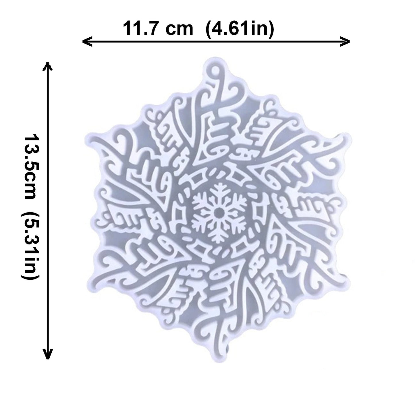 Snowflake Christmas Tree Decoration Silicone Mould, Christmas Snowflake Epoxy Resin Mold, Hanging Decoration Silicone Resin Mould