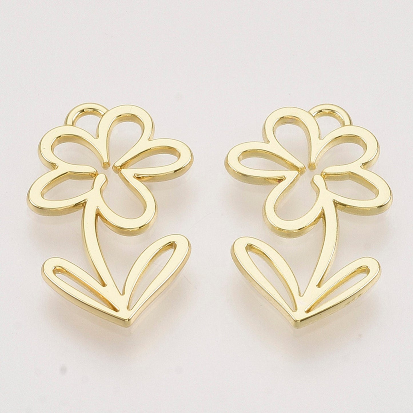 Flowers Open Back Bezel Jewellery Pendant, Flower Open Back Bezels for UV resin, Flower Earring Charms, Flower Necklace Pendants