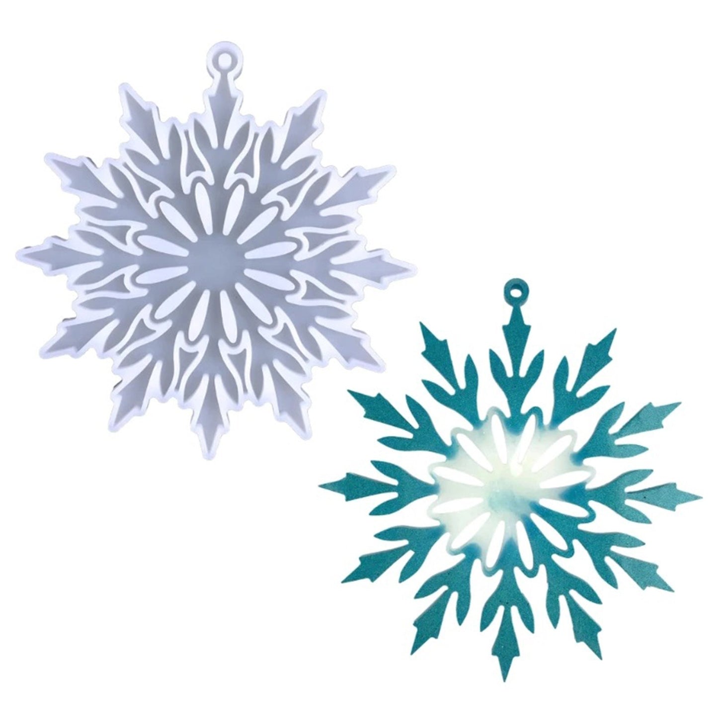 Snowflake Christmas Tree Decoration Silicone Mould, Christmas Snowflake Epoxy Resin Mold, Hanging Decoration Silicone Resin Mould