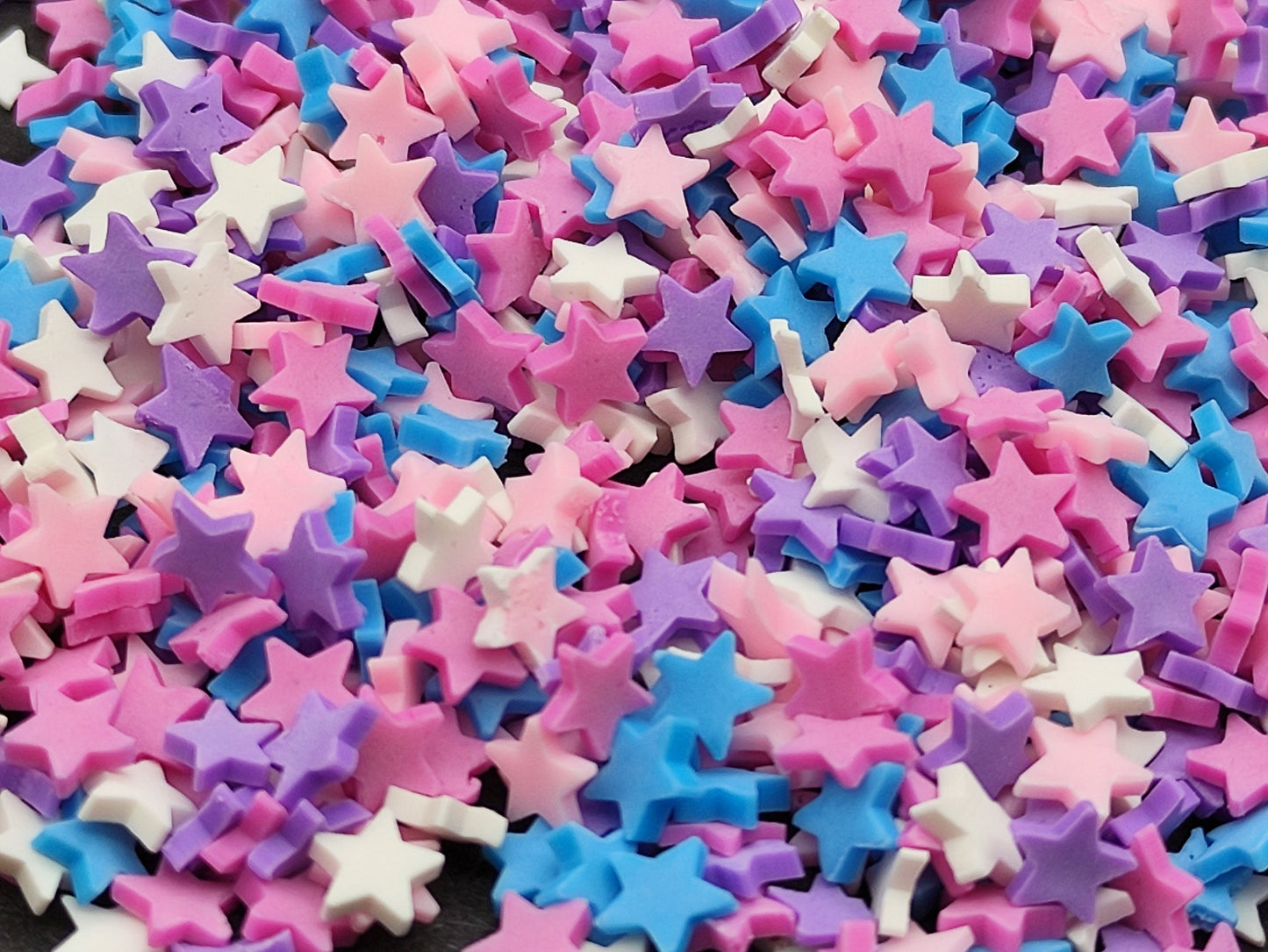 10g/20g Star Mix Clay Fimo Slices, Colourful Pink, Purple, Blue Stars Resin Craft Supplies, Nail Art, Polymer Clay Slices, Slime Supplies