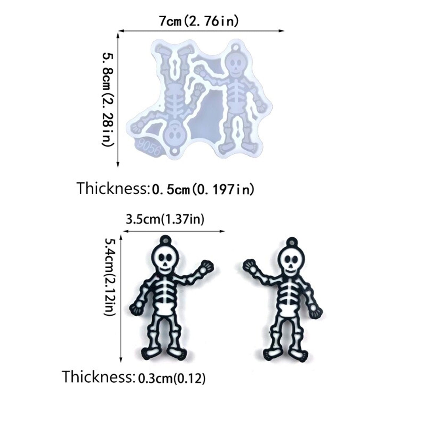 Small Skeleton Earrings Jewellery Silicone Mould, Epoxy Resin Pendant Moulds, Spooky Earring Mould, Skeleton Jewelry Mold, Halloween Mold