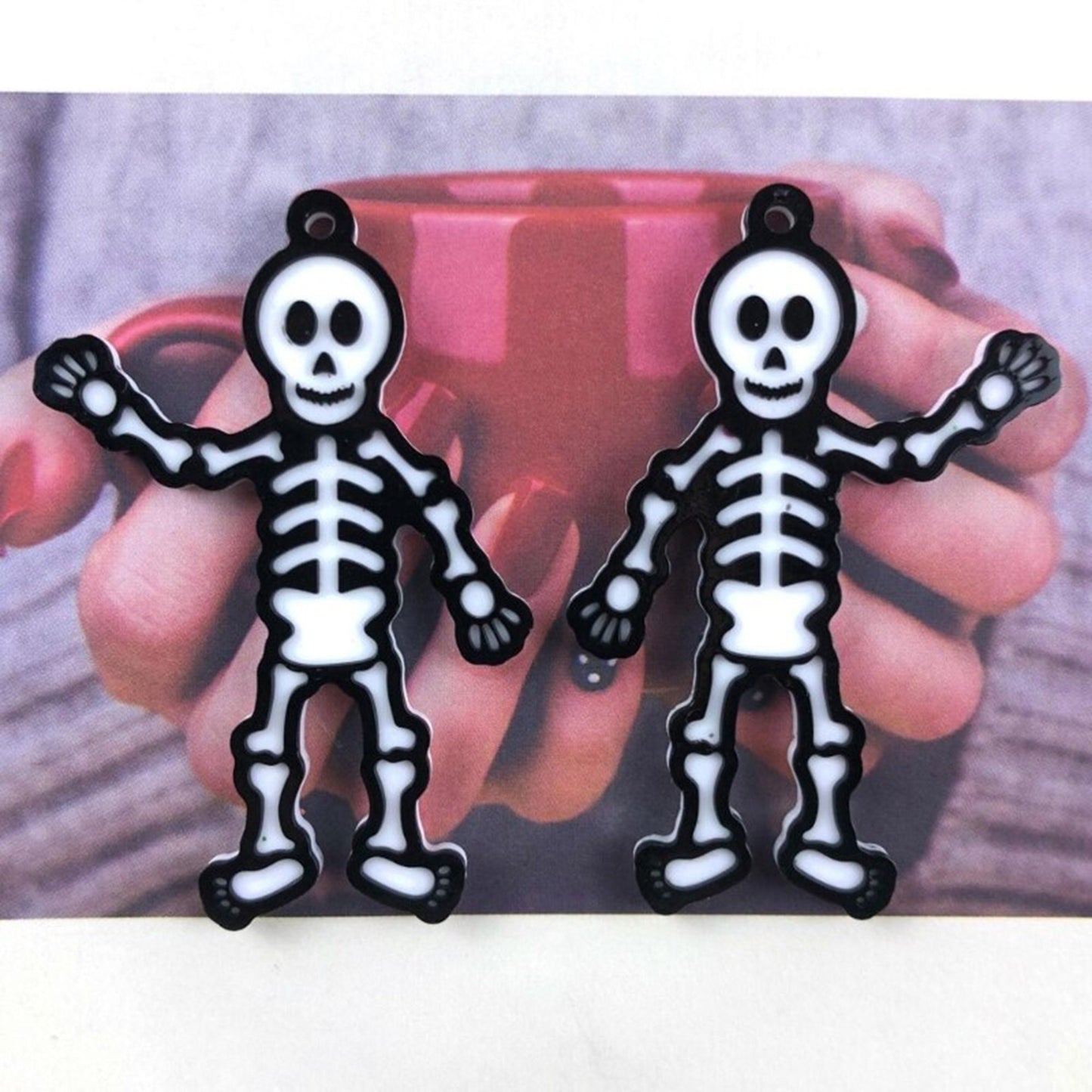 Small Skeleton Earrings Jewellery Silicone Mould, Epoxy Resin Pendant Moulds, Spooky Earring Mould, Skeleton Jewelry Mold, Halloween Mold