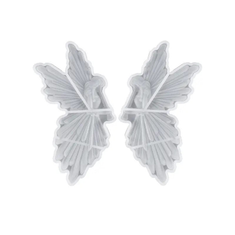 Set of 2 Angels Silicone Moulds, Girl with flute Resin Silicone Mold, Angel Christmas Decor Mold, 3D Angel Resin Mold, Fairy Angel Mould