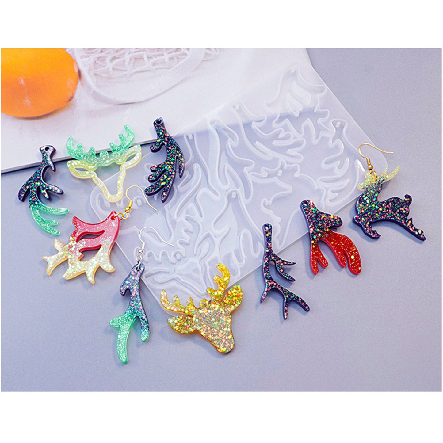 Christmas Reindeer Pendant Silicone Mould, Christmas Earrings Mold, Christmas Earring Mold, Snowman Jewellery Polymer Clay Tool, DIY Molds