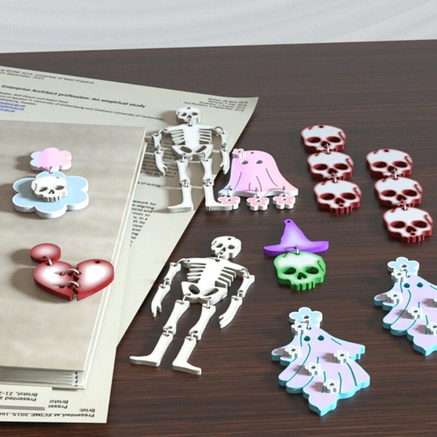 Skelleton Earrings Silicone Mold, Halloween Epoxy Resin Pendant Mould, Skull Earring Mould, Skull Earrings Mold, UV resin DIY Earring Mold