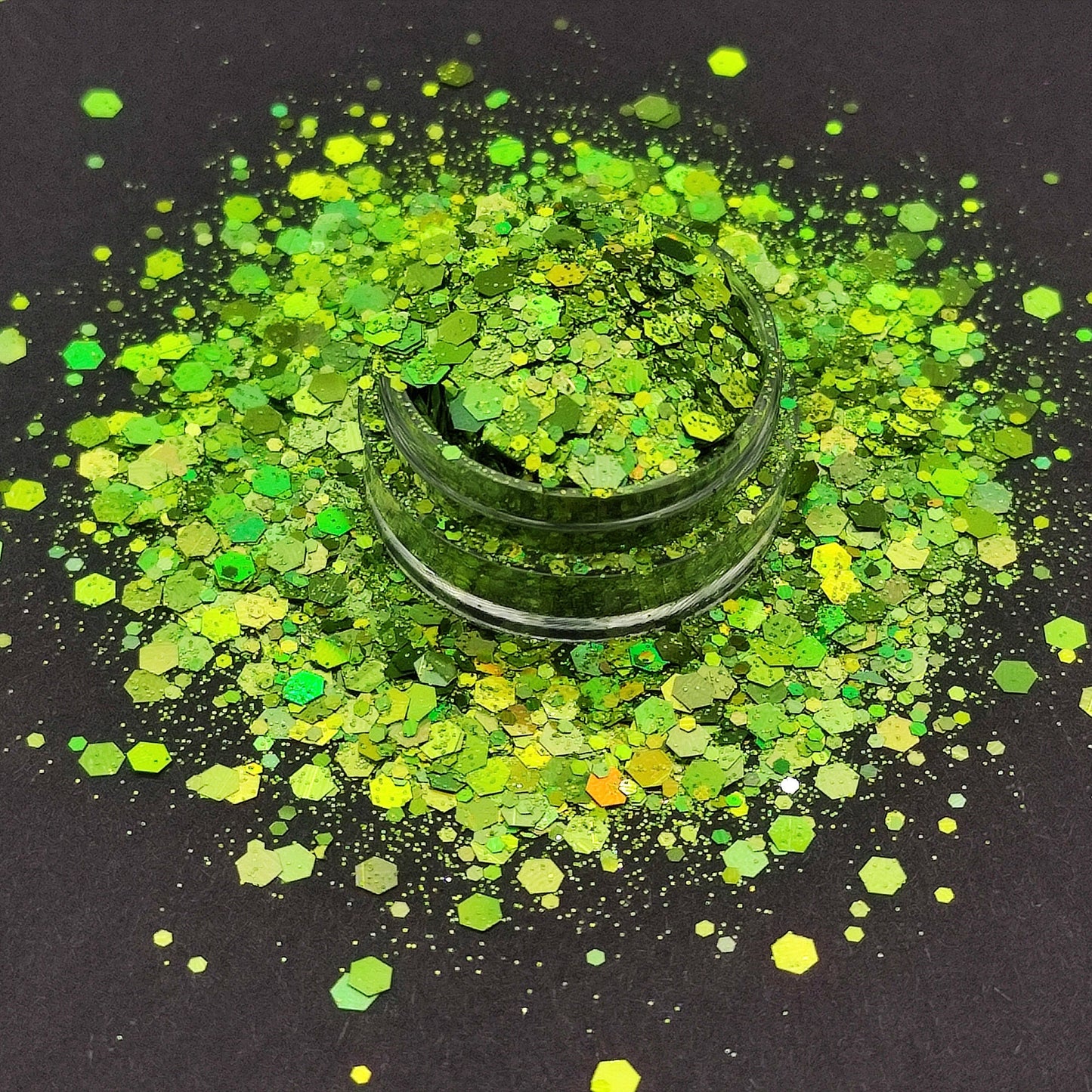 Lime Green Holographic Glitter Chunky and Fine Glitter Mix, Resin Supplies, Nail Art Glitter, Slime Glitter, Craft Supplies