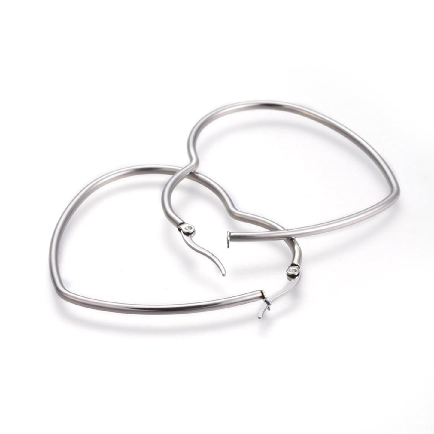 Stainless Steel Heart Hoops, Large Hoop Findings for DIY Jewellery Designs, Oversized Stainless Steel Beading Hoops, Stainless Steel Earring