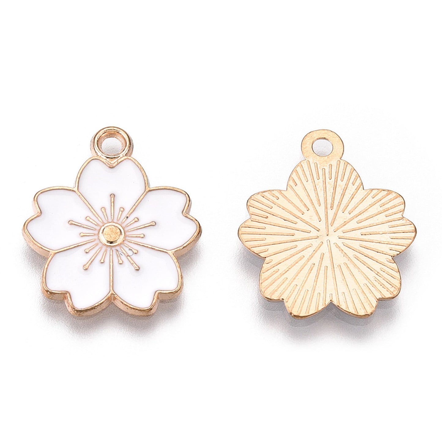 5/10pcs Sakura Flower Charm Jewellery Pendant, Cherry Blossom Enamel Charm for Jewelry Making DIY Jewelry Accessories