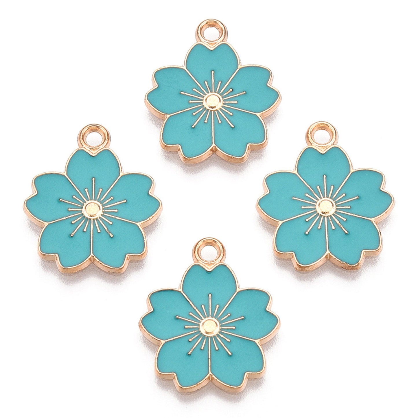 5/10pcs Sakura Flower Charm Jewellery Pendant, Cherry Blossom Enamel Charm for Jewelry Making DIY Jewelry Accessories