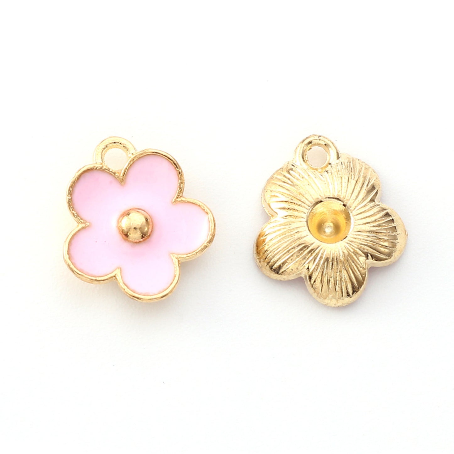 5/10pcs Daisy Flower Small Enamel Charms Jewellery Pendant, Small Pink Forget Me Not Enamel Charm, Jewelry Making DIY Jewelry Accessories