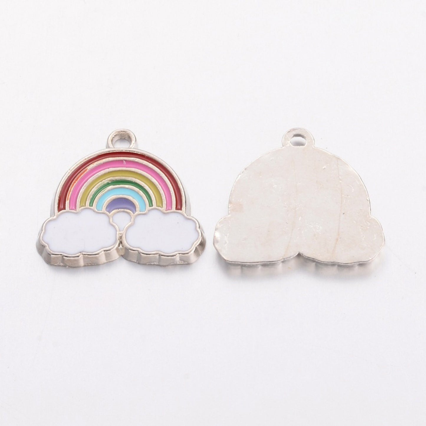 5/10pcs Rainbow Enamel Charms Jewellery Pendant, Kawaii Rainbow Enamel Charm for Jewelry Making DIY Jewelry Accessories