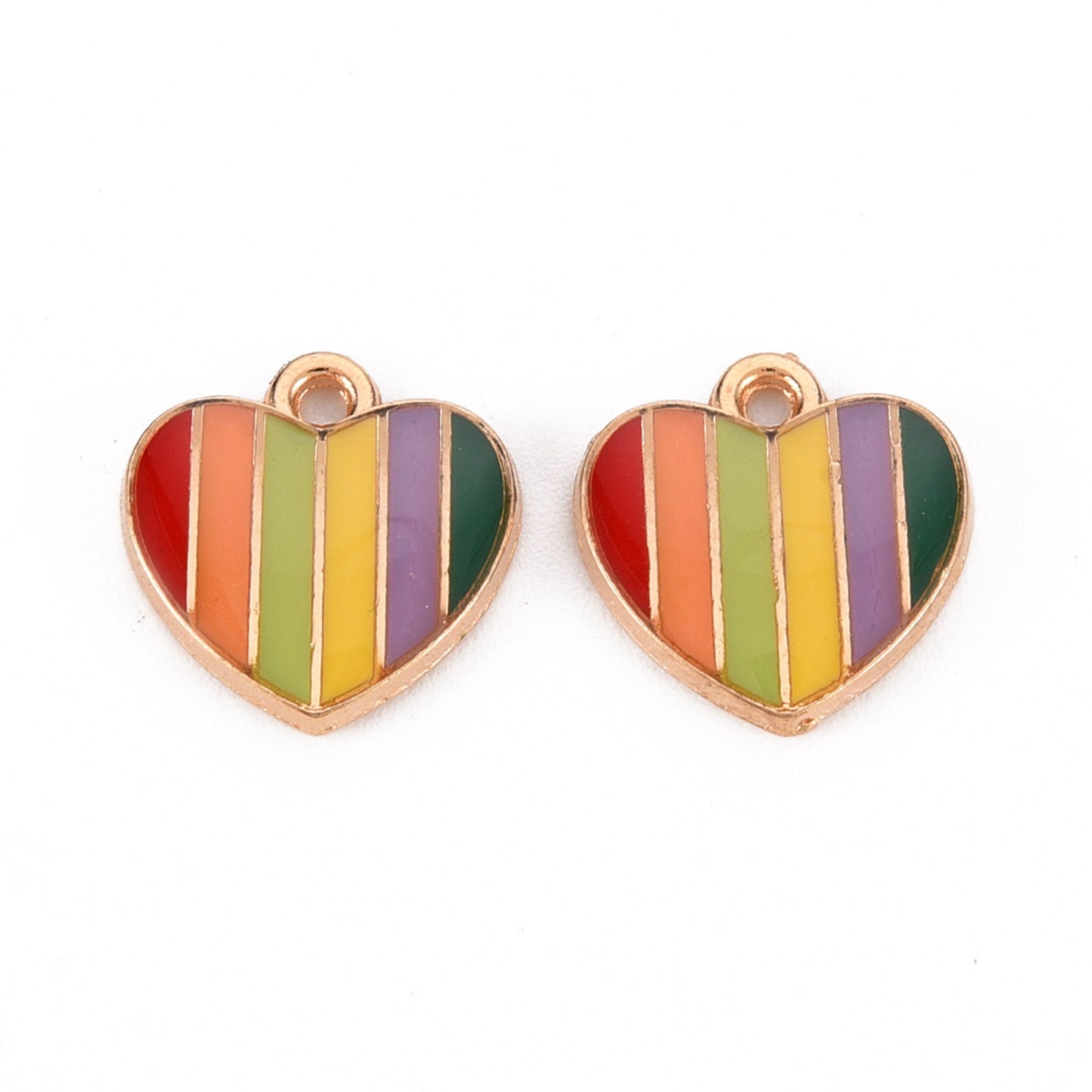 5/10pcs Heart Charm Jewellery Pendant, Rainbow Heart Charms for Jewelry Making DIY Jewelry Accessories