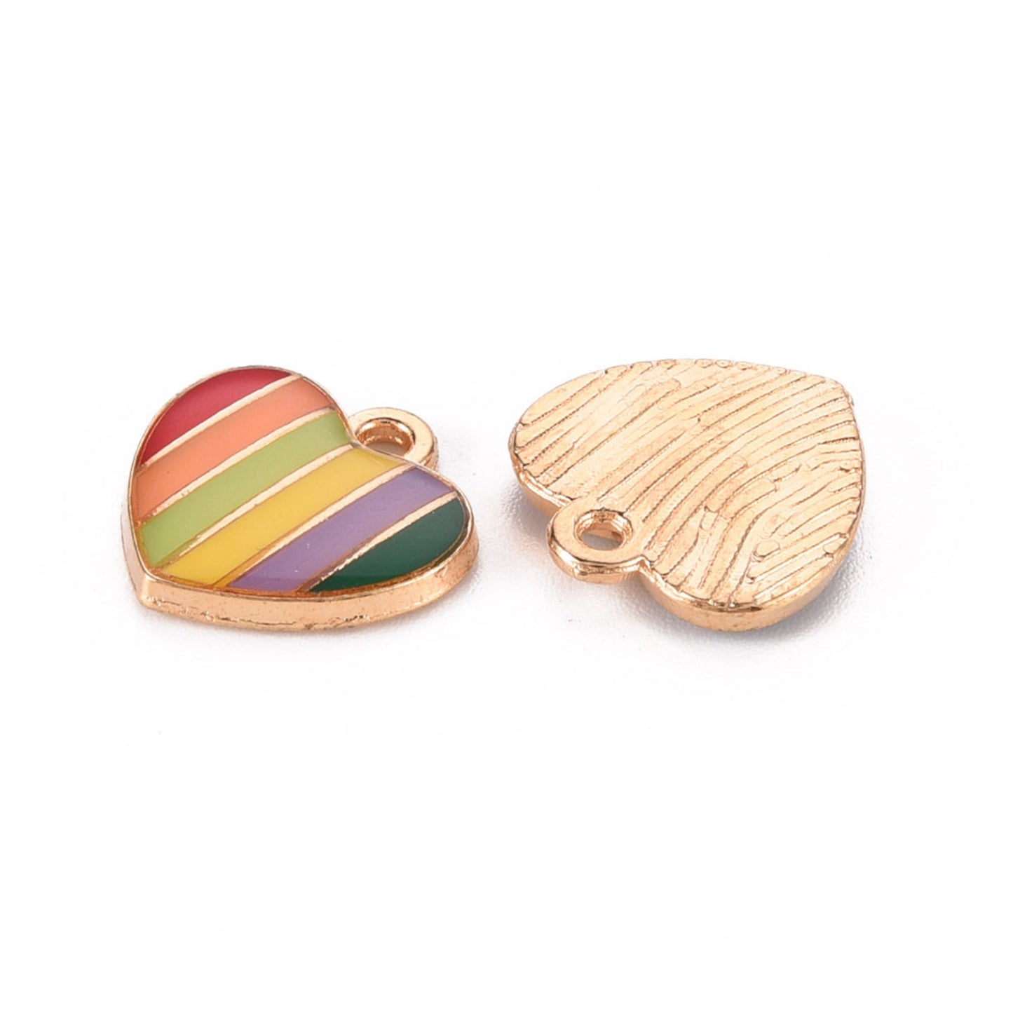 5/10pcs Heart Charm Jewellery Pendant, Rainbow Heart Charms for Jewelry Making DIY Jewelry Accessories