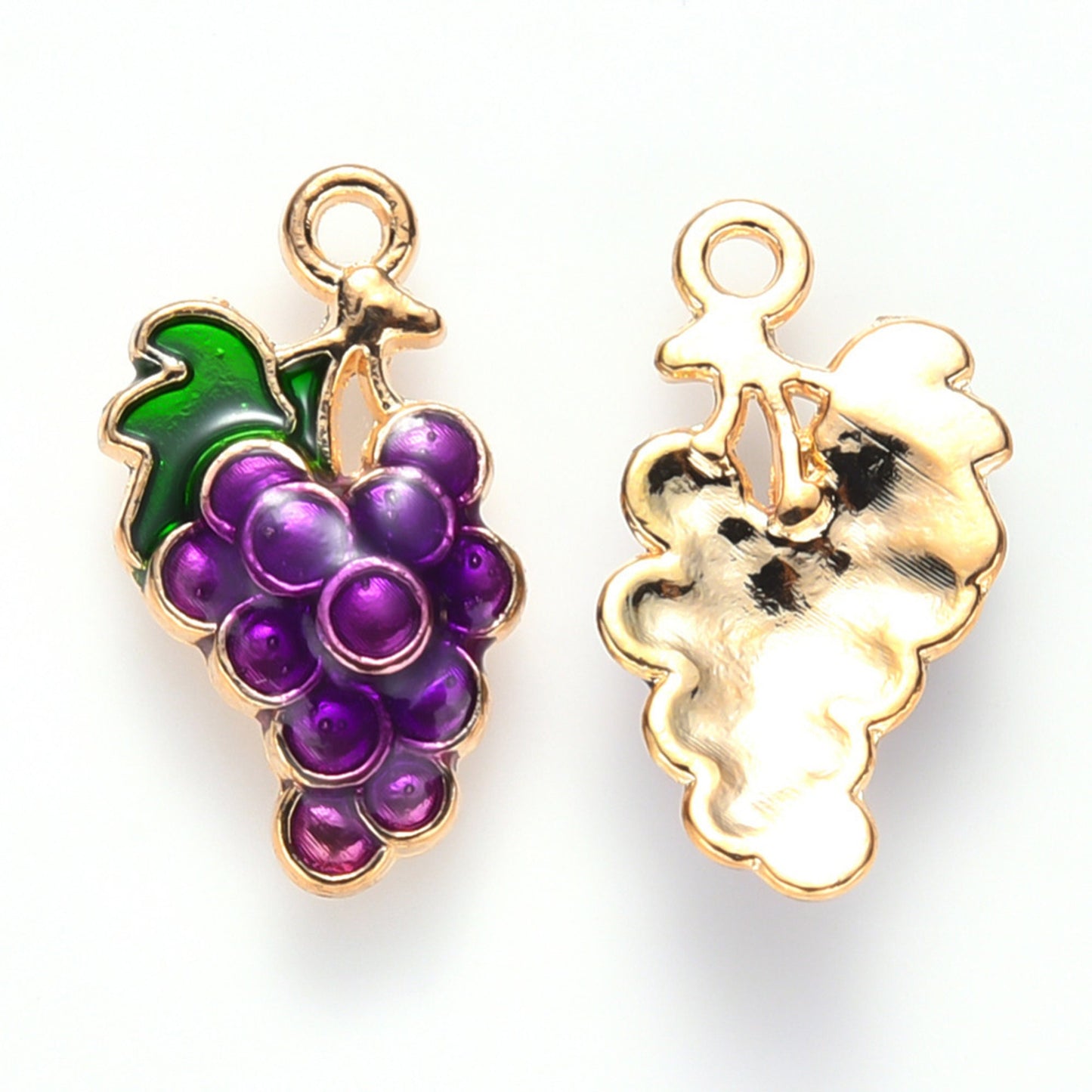 5|10pcs Grapes Enamel Charm Jewellery Pendant, Grape Enamel Charm for Jewelry Making DIY Jewelry Accessories, Grapes Enamel Fruit Charms