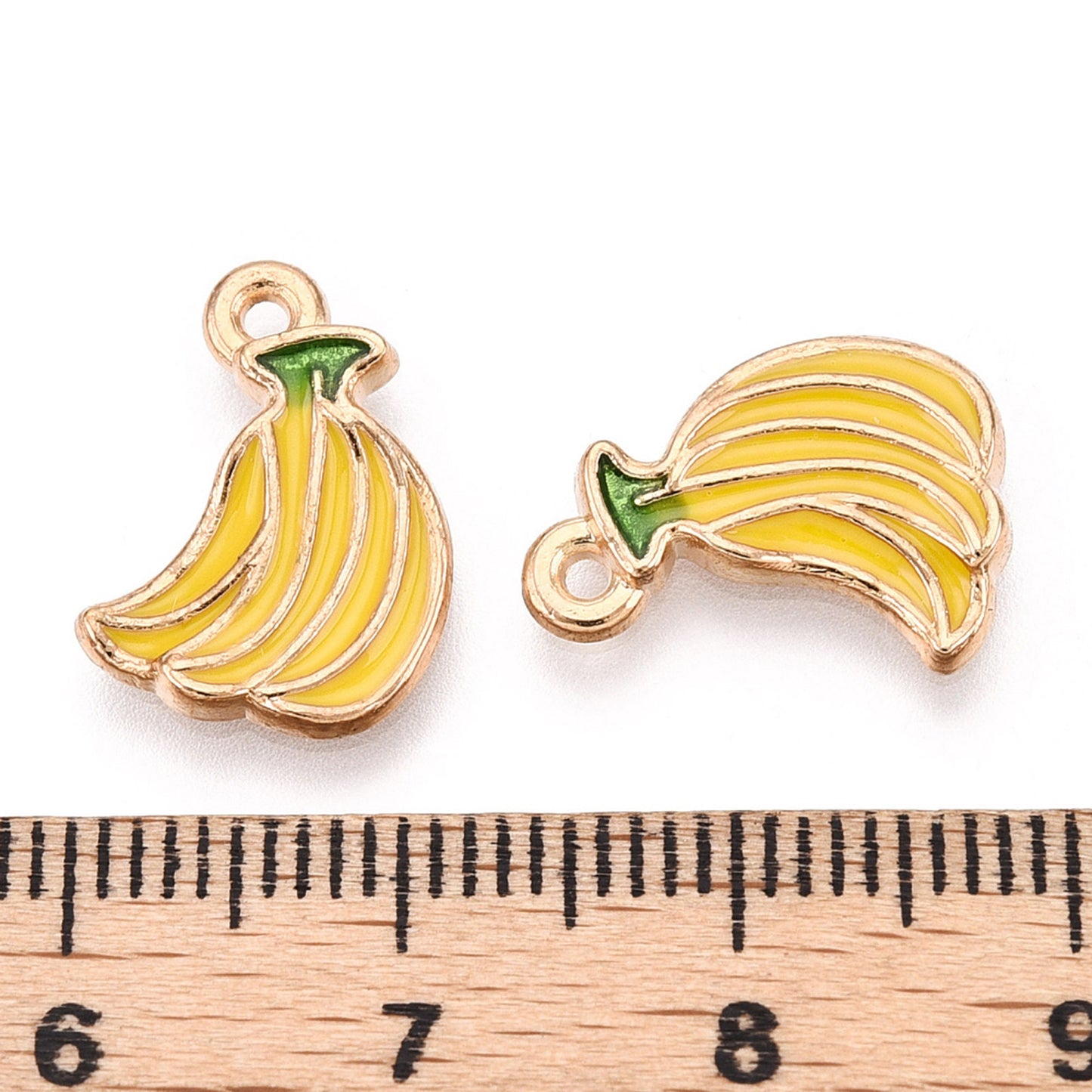 5|10pcs Bananas Enamel Charm Jewellery Pendant, Banana Enamel Charm for Jewelry Making DIY Jewelry Accessories, Bananas Enamel Fruit Charms