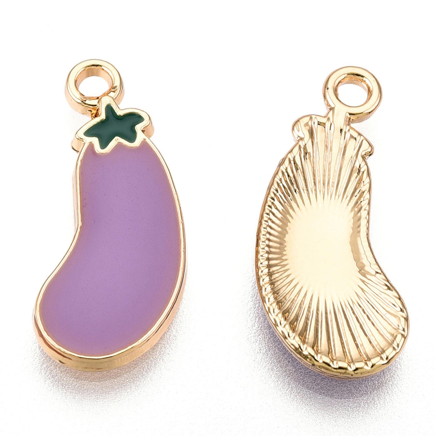 5|10pcs Eggplant Enamel Charm Jewellery Pendant, Aubergine Enamel Charm for Jewelry Making DIY Jewelry Accessories, Enamel Fruit Charms