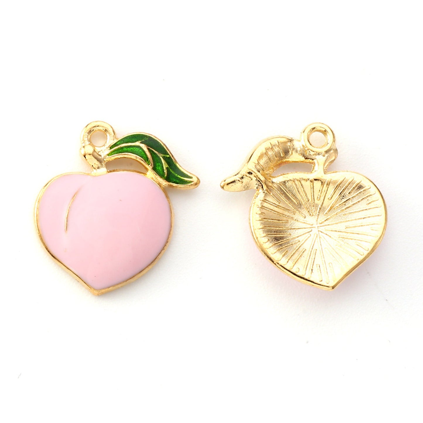 5|10pcs Peaches Enamel Charm Jewellery Pendant, Pink Peach Enamel Charm for Jewelry Making DIY Jewelry Accessories, Fruit Charms