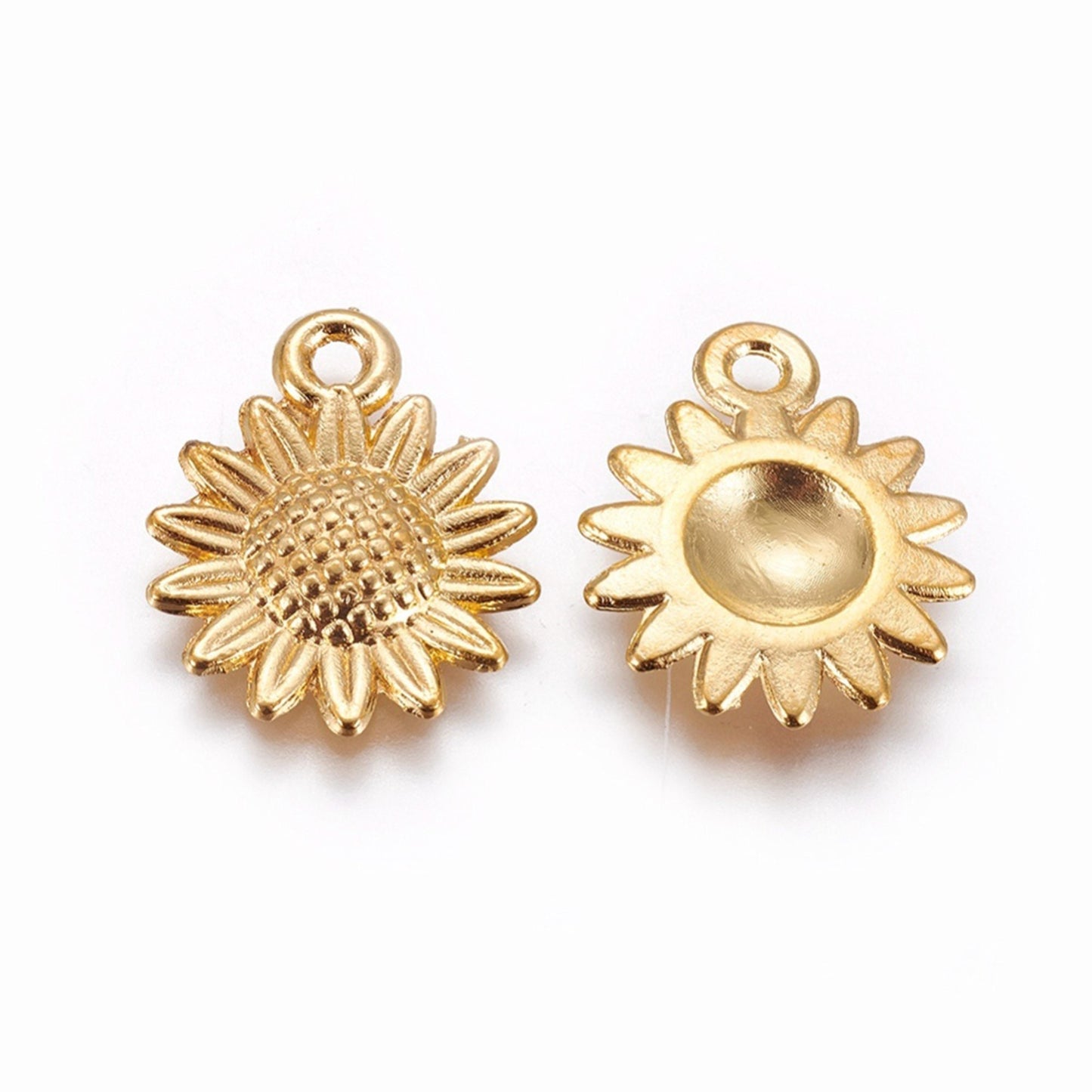 5/10pcs Sunflower Charm Jewellery Pendant, Gold Coloured Sunflower Charm for Jewelry Making DIY Jewelry Accessories