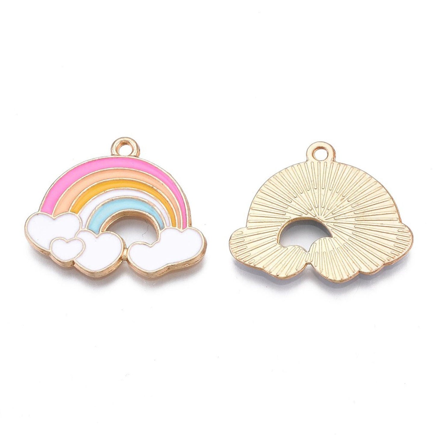 2/5/10pcs Rainbow Enamel Charms Jewellery Pendant, Kawaii Pastel Rainbow Enamel Charm for Jewelry Making DIY Jewelry Accessories