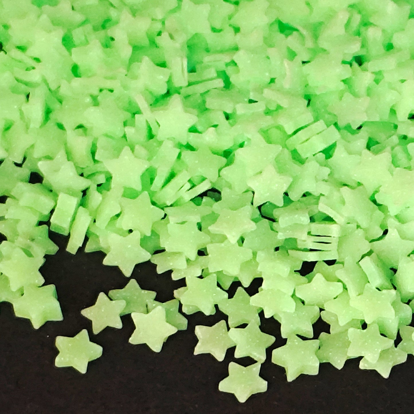 Glow In The Dark Star Polymer Clay Slices 5mm, Green Stars Clay Fimo Slices, Glow-In-The-Dark, Nail Art, Polymer Clay Slices, Slime Supplies