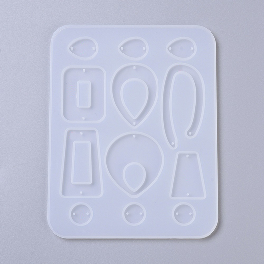 Geometric Shapes Earring Silicone Mould, Pendant and Earrings Epoxy Resin Pendant Mold, Statement Jewellery Polymer Clay Tool, UV Resin Mold