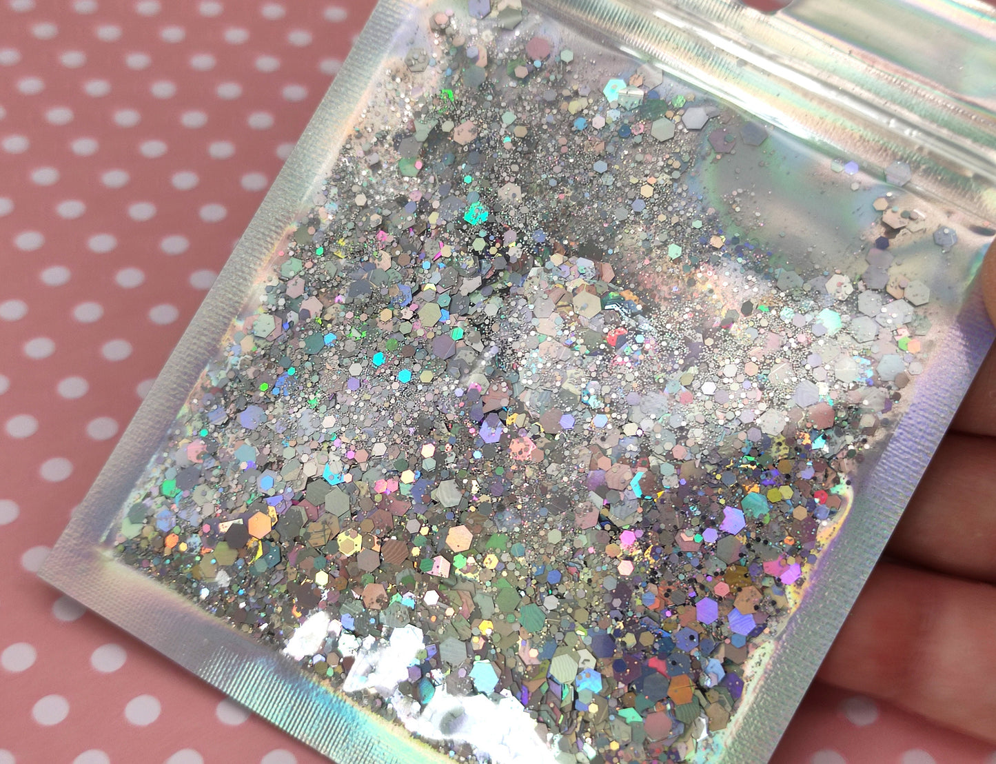 Silver Holographic Glitter Chunky Mix, Resin Supplies, Nail Art Glitter, Craft Supplies
