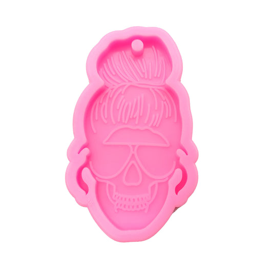 Skull Keychain Silicone Mould, Girl Skull Epoxy Resin Pendant Mold, Skull Mould, Girl Skull Jewellery Mold, Halloween, Resin Supplies