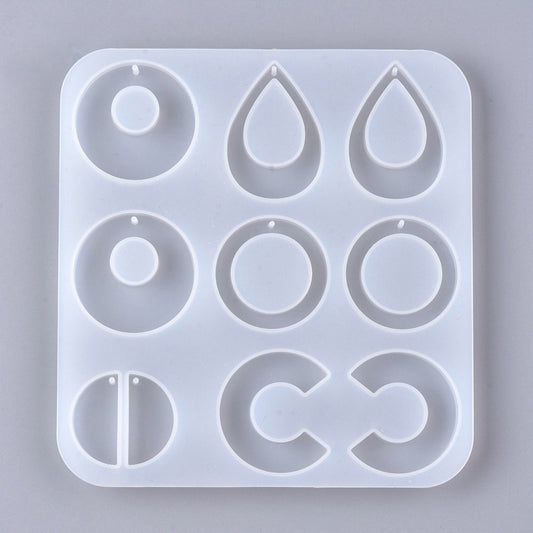 Round Shape Statement Earring Silicone Mould, Retro Earring Epoxy Resin Pendant Mold, Drop Jewellery Polymer Clay Tool, UV Resin Mold