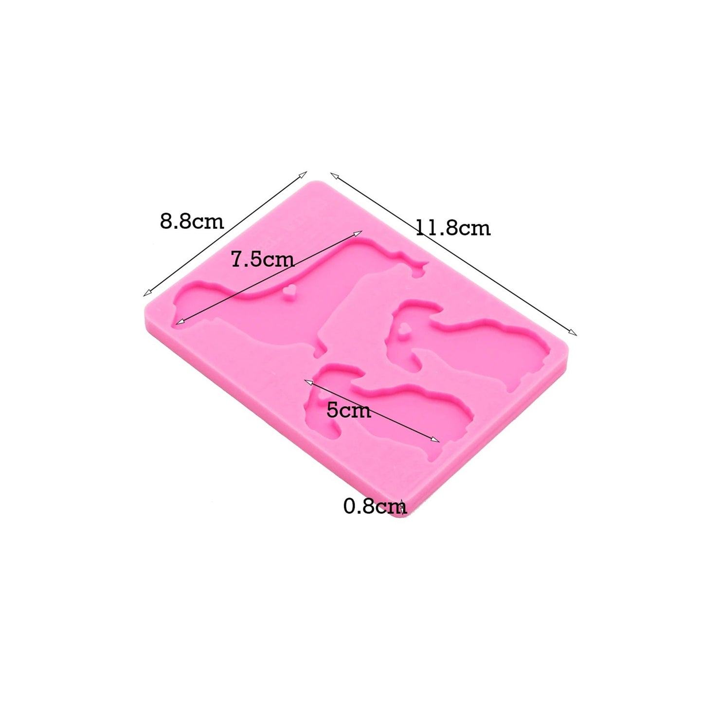 Sausage Dog Keychain Silicone Mould, Epoxy Resin Pendant Mold, Dachshund Dog Keychain Mold, Polymer Clay Jewellery Mold, Shiny Keychain Mold