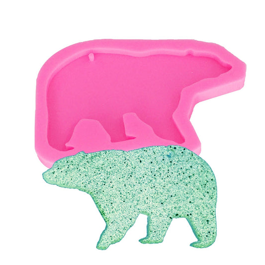 Polar Bear Keychain Silicone Mould, Epoxy Resin Pendant Mold, Polar Bear Mold, Animal Craft Mold, Polymer Clay Mold, Shiny Keychain Mold