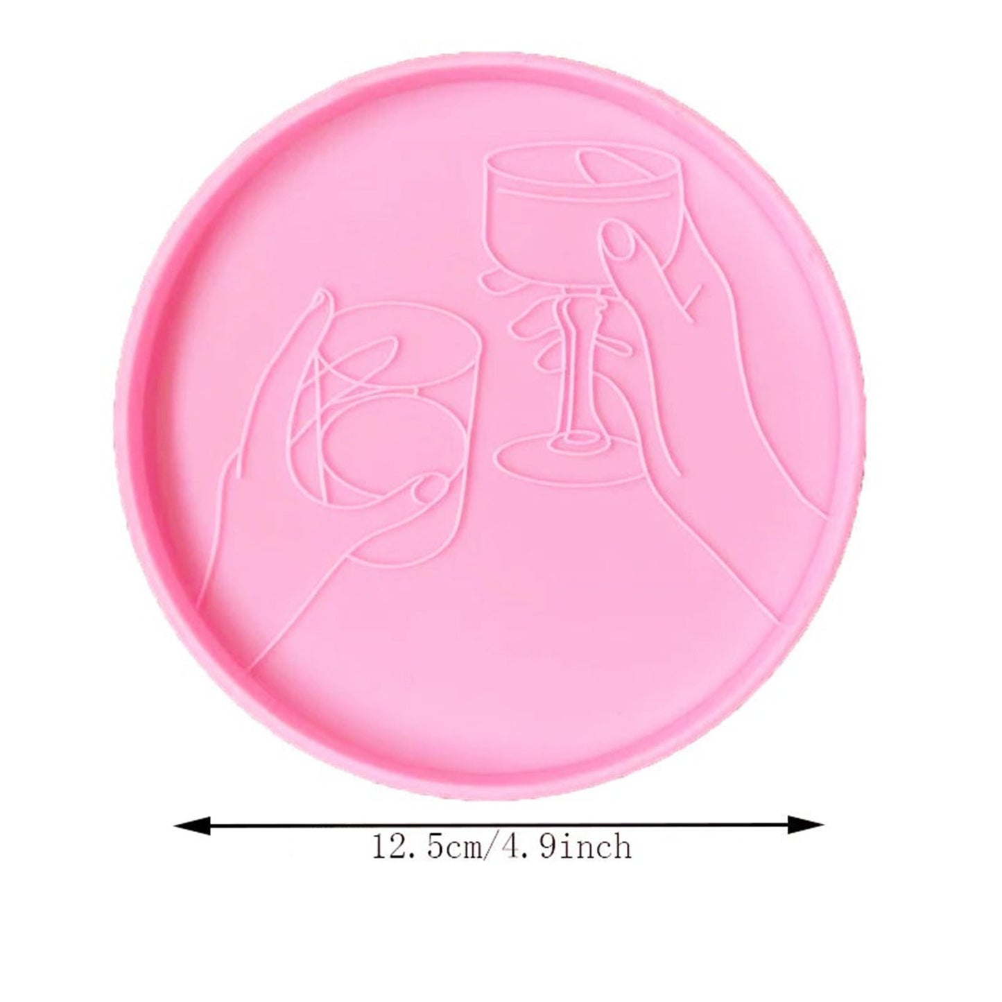 Wine Glass Coaster Silicone Mould, Cheers Epoxy Resin Coaster Mold, Friendship Cheers Coaster Silicone Resin Mould, Resin Supplies