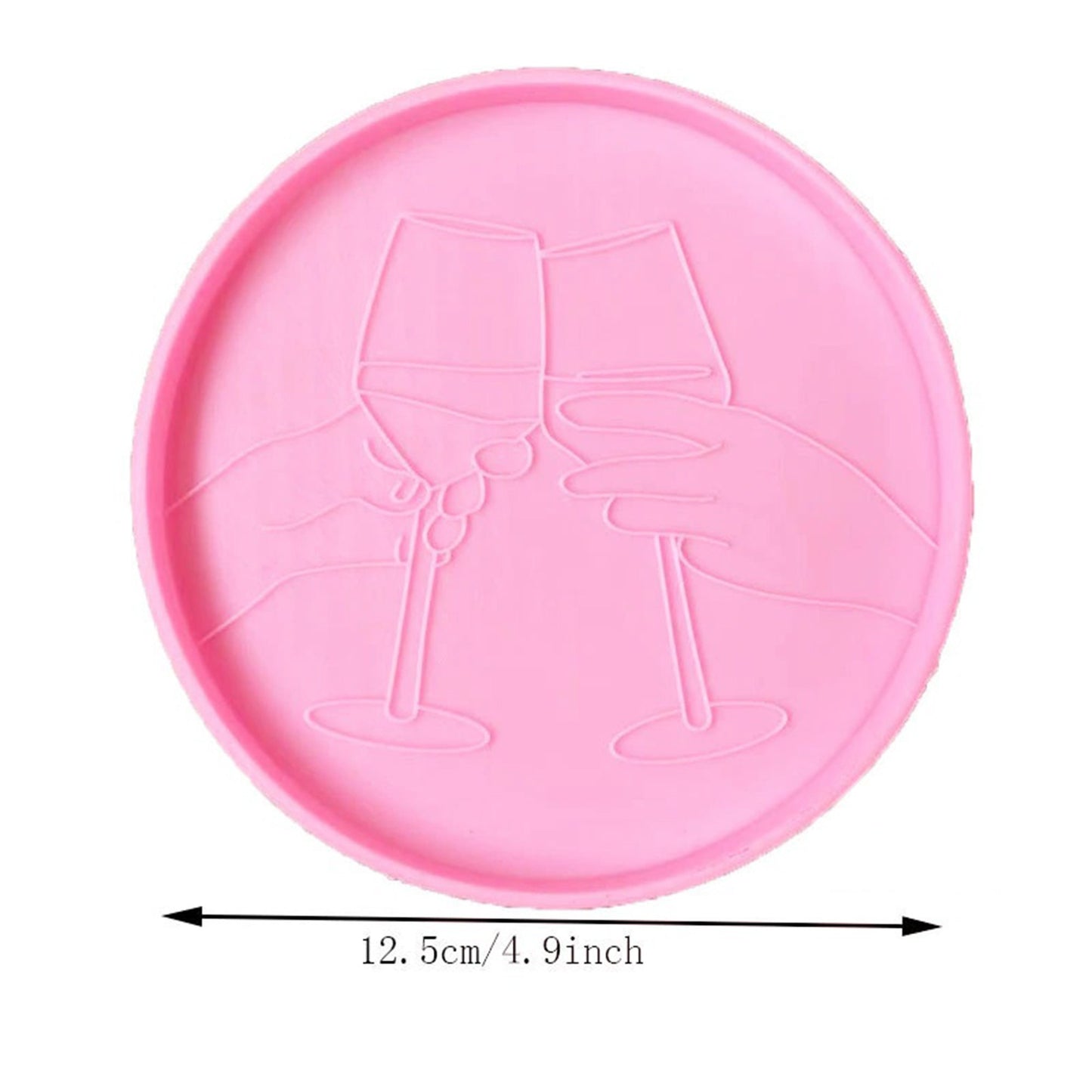 Wine Glass Coaster Silicone Mould, Cheers Epoxy Resin Coaster Mold, Friendship Cheers Coaster Silicone Resin Mould, Resin Supplies
